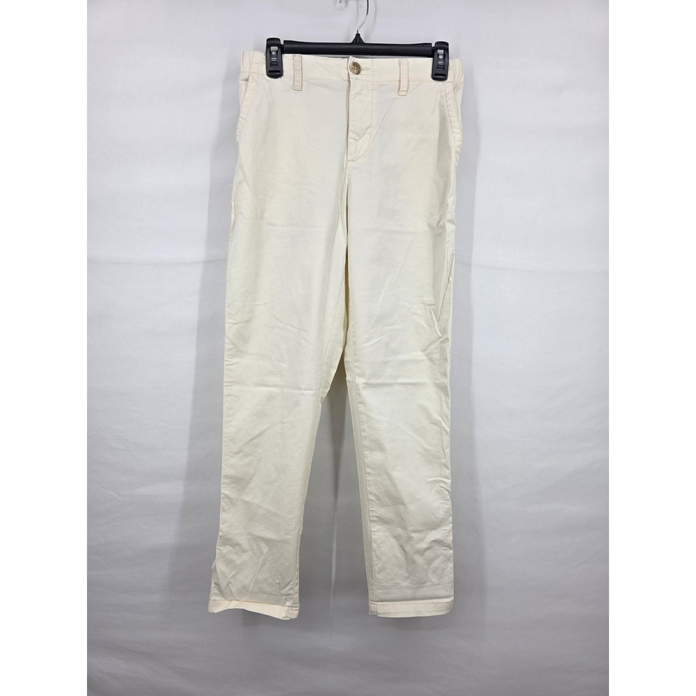 Old Navy Womens Cream High Waisted Pixie Chino Straight Leg Pants Size S 2843